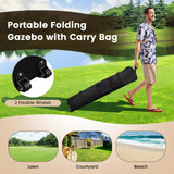 NNECW 4M x 4M Pop-up Gazebo Canopy with Zippered Netting Mesh Sidewalls-Golden