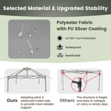 NNECW 4M x 4M Pop-up Gazebo Canopy with Zippered Netting Mesh Sidewalls-Grey