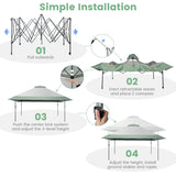 NNECW Pop-Up  Canopy Tent with 4 Reinforced Ribs & Wheeled Bag