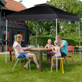 NNECW 3 M x 3 M Outdoor Pop-up Canopy with Adjustable Height Wheeled Carry Bag for Beach Garden-Black