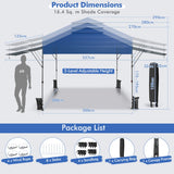NNECW Outdoor Instant Pop-up Canopy Tent with Dual Half Awnings-Blue