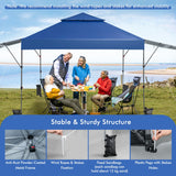 NNECW Outdoor Instant Pop-up Canopy Tent with Dual Half Awnings-Blue