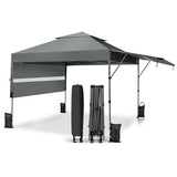 NNECW Outdoor Instant Pop-up Canopy Tent with Dual Half Awnings-Grey