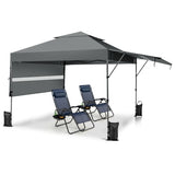 NNECW Outdoor Instant Pop-up Canopy Tent with Dual Half Awnings-Grey