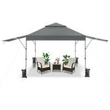NNECW Outdoor Instant Pop-up Canopy Tent with Dual Half Awnings-Grey