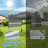 NNECW Outdoor Instant Pop-up Canopy Tent with Dual Half Awnings-Grey