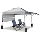 NNECW Outdoor Instant Pop-up Canopy Tent with Dual Half Awnings-White