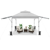 NNECW Outdoor Instant Pop-up Canopy Tent with Dual Half Awnings-White