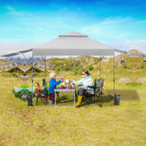 NNECW Outdoor Instant Pop-up Canopy Tent with Dual Half Awnings-White