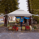 NNECW Outdoor Instant Pop-up Canopy Tent with Dual Half Awnings-White