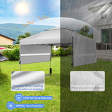 NNECW Outdoor Instant Pop-up Canopy Tent with Dual Half Awnings-White