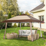 NNECW 390 x 390 cm UPF 50+ Patio Pop-Up Gazebo with Wheels & Leg Skirts & Portable Bag