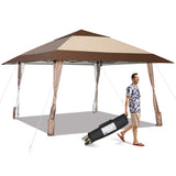 NNECW 390 x 390 cm UPF 50+ Patio Pop-Up Gazebo with Wheels & Leg Skirts & Portable Bag