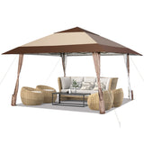 NNECW 390 x 390 cm UPF 50+ Patio Pop-Up Gazebo with Wheels & Leg Skirts & Portable Bag