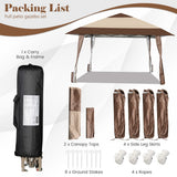 NNECW 390 x 390 cm UPF 50+ Patio Pop-Up Gazebo with Wheels & Leg Skirts & Portable Bag