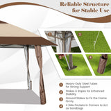 NNECW 390 x 390 cm UPF 50+ Patio Pop-Up Gazebo with Wheels & Leg Skirts & Portable Bag