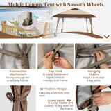 NNECW 390 x 390 cm UPF 50+ Patio Pop-Up Gazebo with Wheels & Leg Skirts & Portable Bag