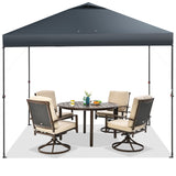 NNECW 3m x 3m Height-Adjustable &amp Tiltable Pop-up Canopy with Carry Bag-Grey