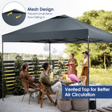 NNECW 3m x 3m Height-Adjustable &amp Tiltable Pop-up Canopy with Carry Bag-Grey