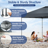 NNECW 3m x 3m Height-Adjustable &amp Tiltable Pop-up Canopy with Carry Bag-Grey