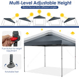 NNECW 3m x 3m Height-Adjustable &amp Tiltable Pop-up Canopy with Carry Bag-Grey