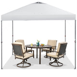 NNECW 3m x 3m Height-Adjustable &amp Tiltable Pop-up Canopy with Carry Bag-White