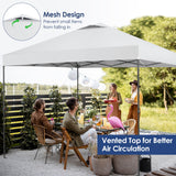 NNECW 3m x 3m Height-Adjustable &amp Tiltable Pop-up Canopy with Carry Bag-White