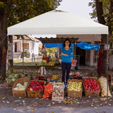 NNECW 3m x 3m Height-Adjustable &amp Tiltable Pop-up Canopy with Carry Bag-White