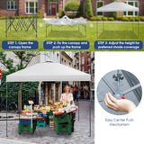 NNECW 3m x 3m Height-Adjustable &amp Tiltable Pop-up Canopy with Carry Bag-White