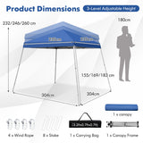 NNECW Outdoor Instant Pop-up Canopy with Carrying Bag for Beach/Camping/Patio-Blue