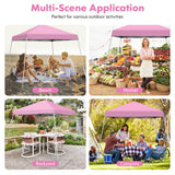 NNECW Outdoor Instant Pop-up Canopy with Carrying Bag for Beach/Camping/Patio-Purple