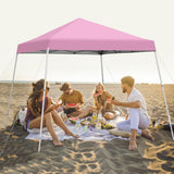 NNECW Outdoor Instant Pop-up Canopy with Carrying Bag for Beach/Camping/Patio-Purple