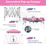 NNECW Outdoor Instant Pop-up Canopy with Carrying Bag for Beach/Camping/Patio-Purple