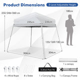 NNECW Outdoor Instant Pop-up Canopy with Carrying Bag for Beach/Camping/Patio-White