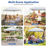 NNECW Outdoor Instant Pop-up Canopy with Carrying Bag for Beach/Camping/Patio-White