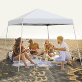 NNECW Outdoor Instant Pop-up Canopy with Carrying Bag for Beach/Camping/Patio-White