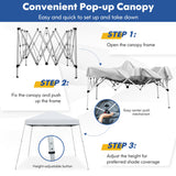 NNECW Outdoor Instant Pop-up Canopy with Carrying Bag for Beach/Camping/Patio-White