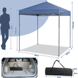 NNECW 2 x 2m UPF 50+ Outdoor Pop-up Canopy with Adjustable Heights &amp Carry Bag-Blue