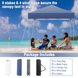 NNECW 2 x 2m UPF 50+ Outdoor Pop-up Canopy with Adjustable Heights &amp Carry Bag-Blue