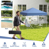 NNECW 2 x 2m UPF 50+ Outdoor Pop-up Canopy with Adjustable Heights &amp Carry Bag-Blue