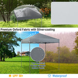 NNECW 2 x 2m UPF 50+ Outdoor Pop-up Canopy with Adjustable Heights &amp Carry Bag-Grey
