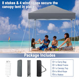 NNECW 2 x 2m UPF 50+ Outdoor Pop-up Canopy with Adjustable Heights &amp Carry Bag-Grey