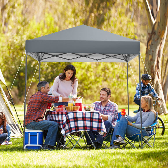 NNECW 2 x 2m UPF 50+ Outdoor Pop-up Canopy with Adjustable Heights & Carry Bag-Grey
