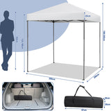 NNECW 2 x 2m UPF 50+ Outdoor Pop-up Canopy with Adjustable Heights &amp Carry Bag-White
