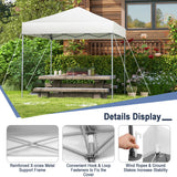 NNECW 2 x 2m UPF 50+ Outdoor Pop-up Canopy with Adjustable Heights &amp Carry Bag-White