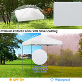 NNECW 2 x 2m UPF 50+ Outdoor Pop-up Canopy with Adjustable Heights &amp Carry Bag-White