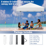 NNECW 2 x 2m UPF 50+ Outdoor Pop-up Canopy with Adjustable Heights &amp Carry Bag-White
