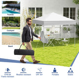 NNECW 2 x 2m UPF 50+ Outdoor Pop-up Canopy with Adjustable Heights &amp Carry Bag-White