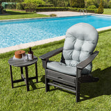 NNECW 12 cm Thick Patio Chair Cushion with Fixing Straps for Adirondack-Grey