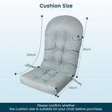 NNECW 12 cm Thick Patio Chair Cushion with Fixing Straps for Adirondack-Grey
